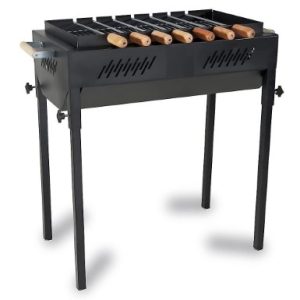 Charcoal Barbeque Grill With Shelves
